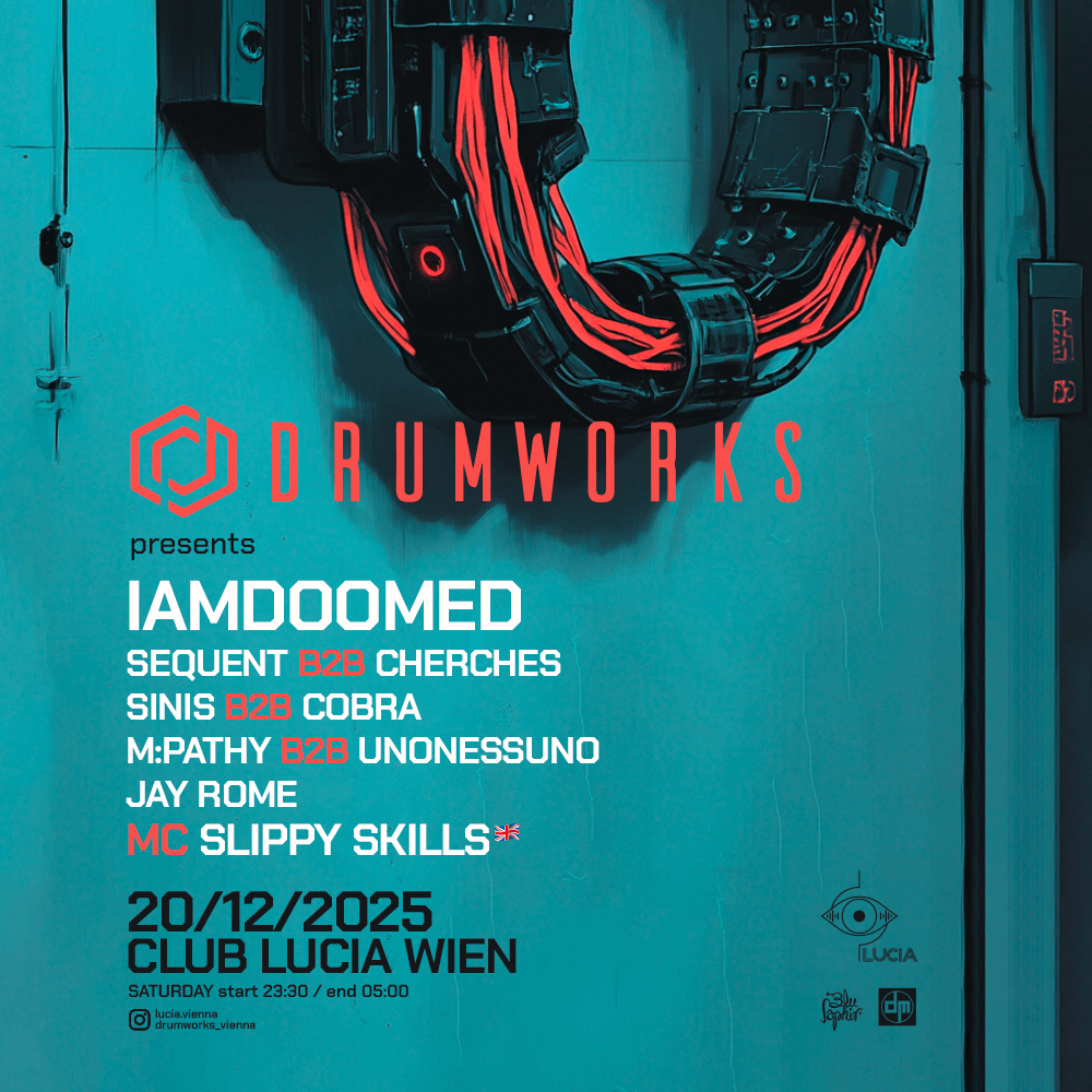 DRUMWORKS pres: 8 DJS 1 MC – IAMDOOMED x MC SLIPPY SKILLS